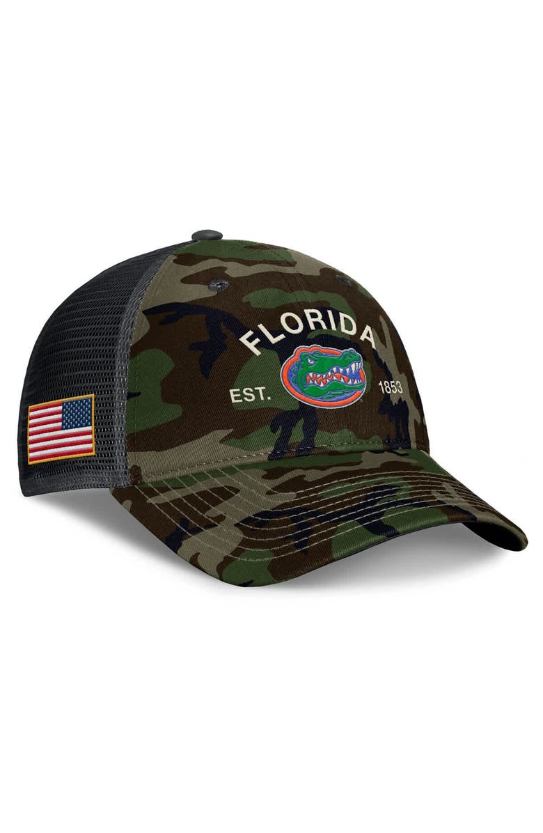 Jordan Brand Men's Jordan Brand Camo Florida Gators 2025 Military Appreciation Rise Trucker Adjustable Hat, Alternate, color, Camo