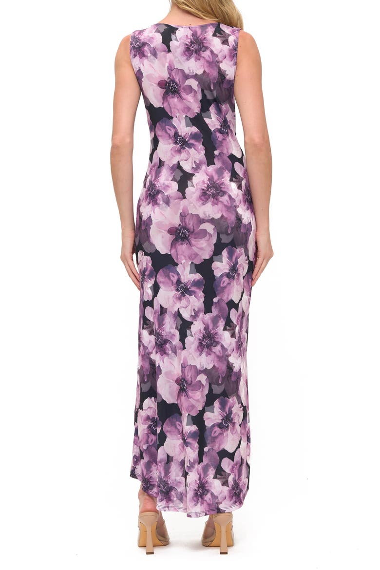 Floral Twist Front High-Low Dress, Alternate, color, PURPLE FLORAL