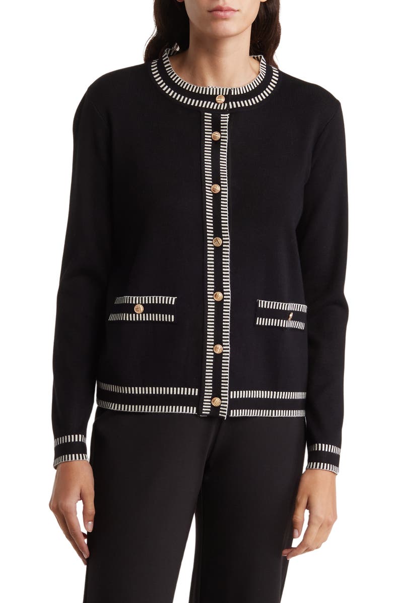 Adrianna Papell Stitched Cardigan, Main, color,