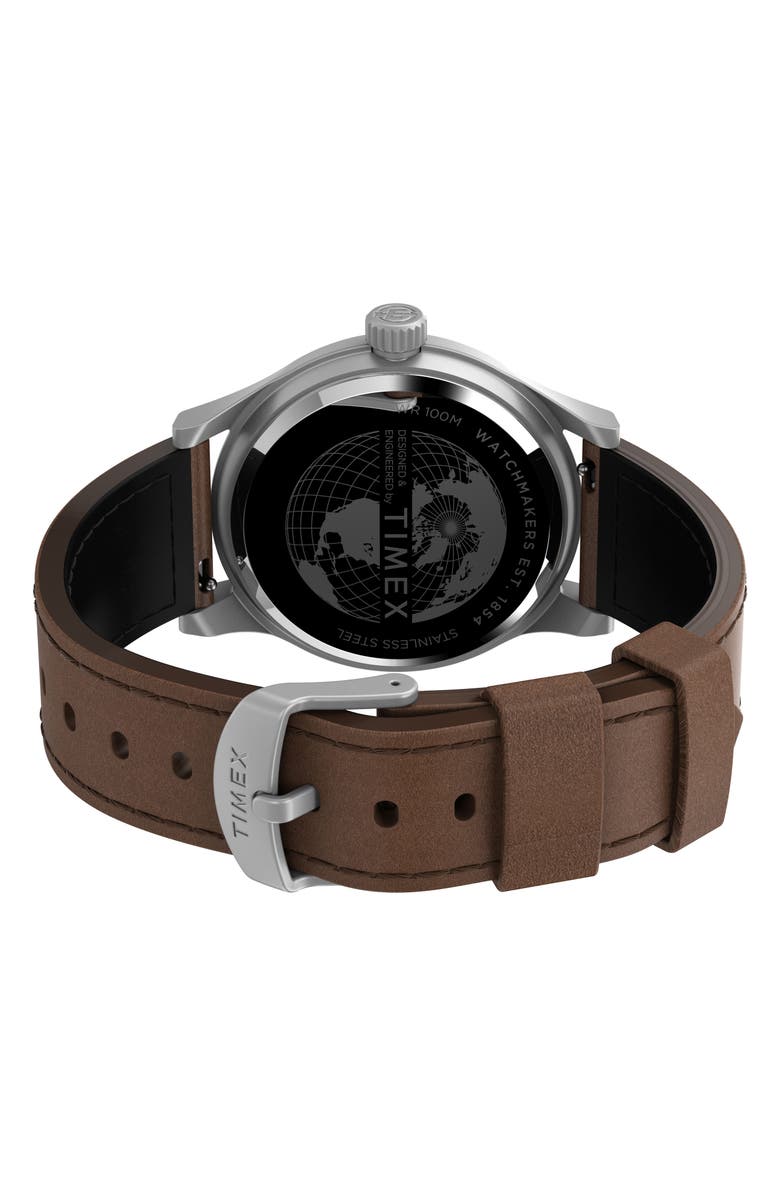 Timex<sup>®</sup> Expedition Sierra Leather Strap Watch, 41mm, Alternate, color,