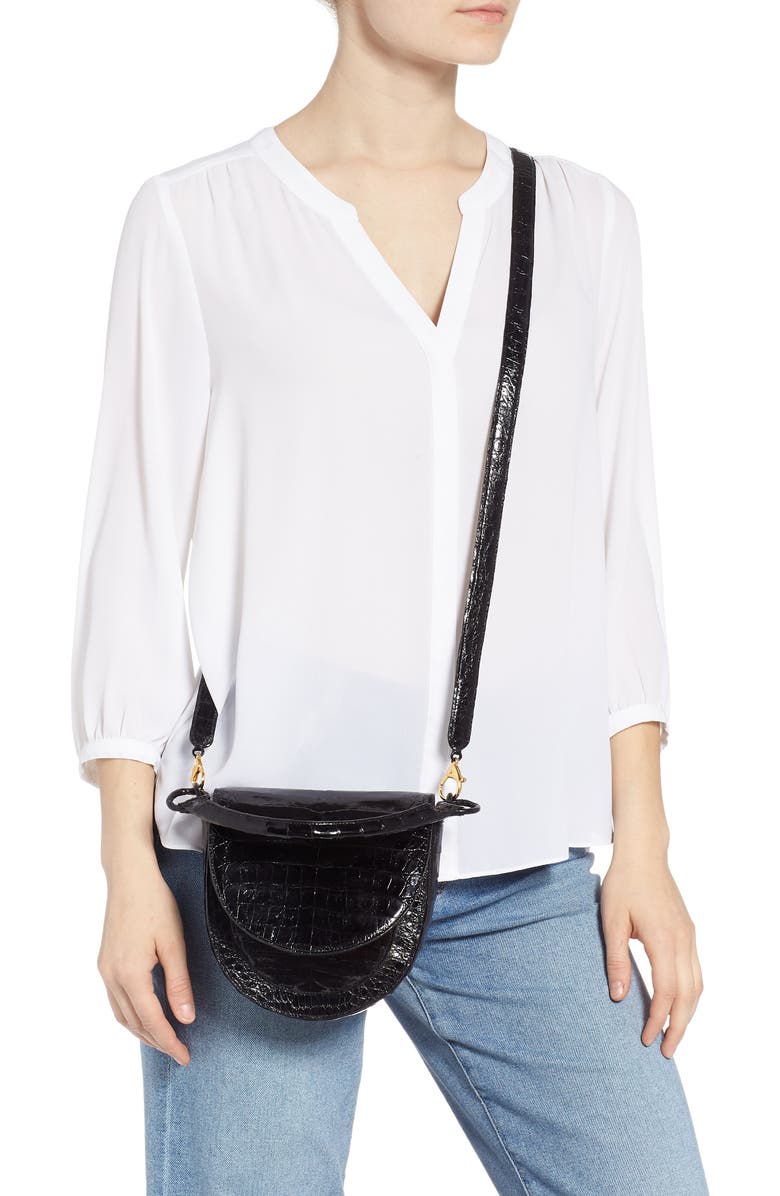 Nancy Gonzalez Small Teddy Crocodile Leather Crossbody Bag, Alternate, color,