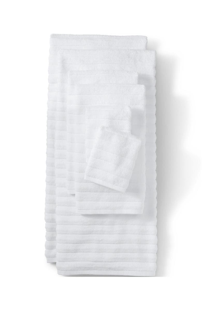 Lands' End Organic Cotton Rib Towel Set, Main, color, White