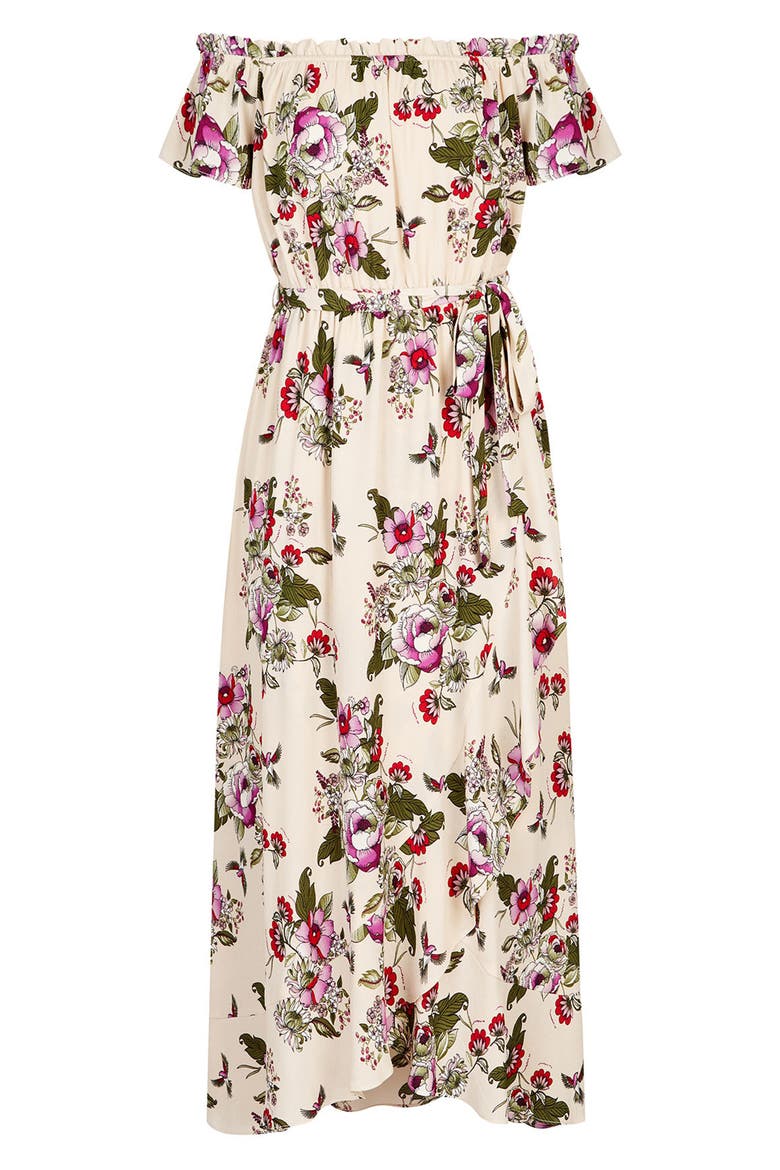 Lolita Floral Off the Shoulder Maxi Dress, Alternate, color, ECRU