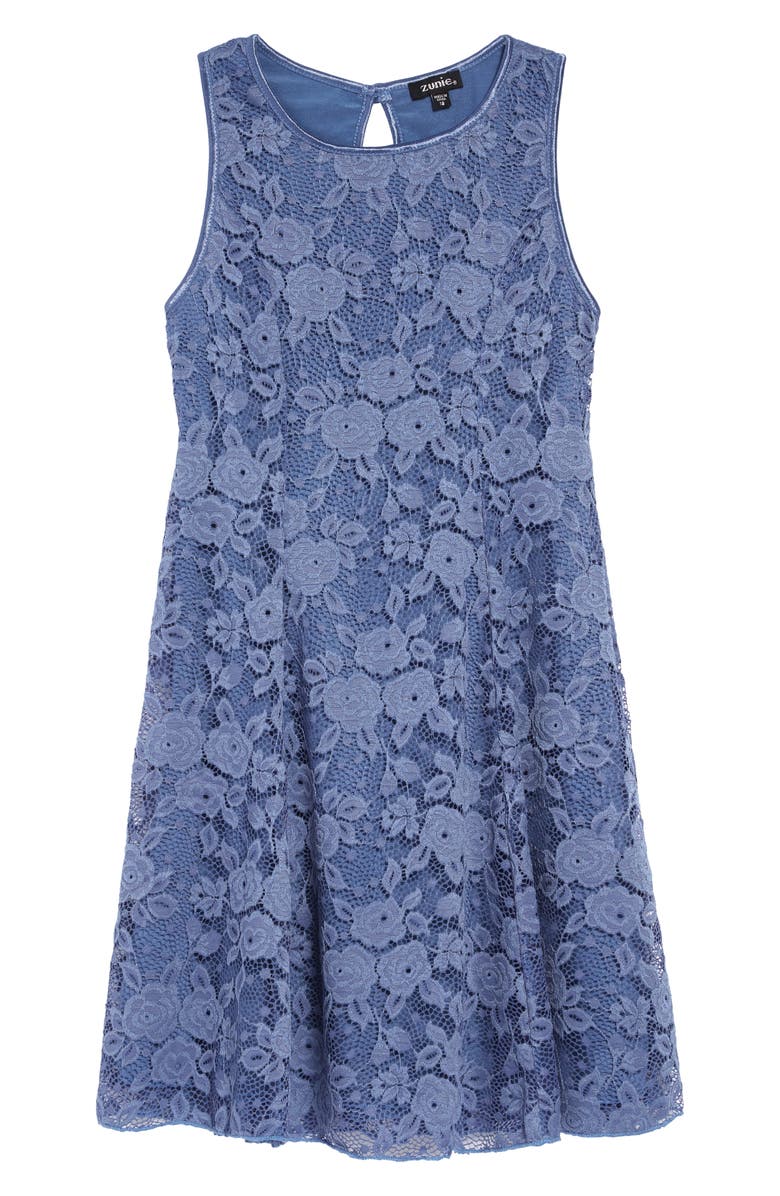 Zunie Lace Fit & Flare Dress, Main, color, 