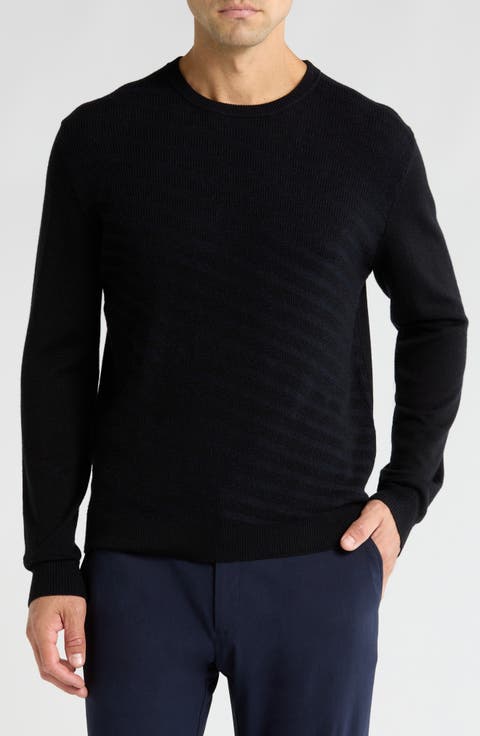 Merino Wool Diagonal Textured Plaited Sweater