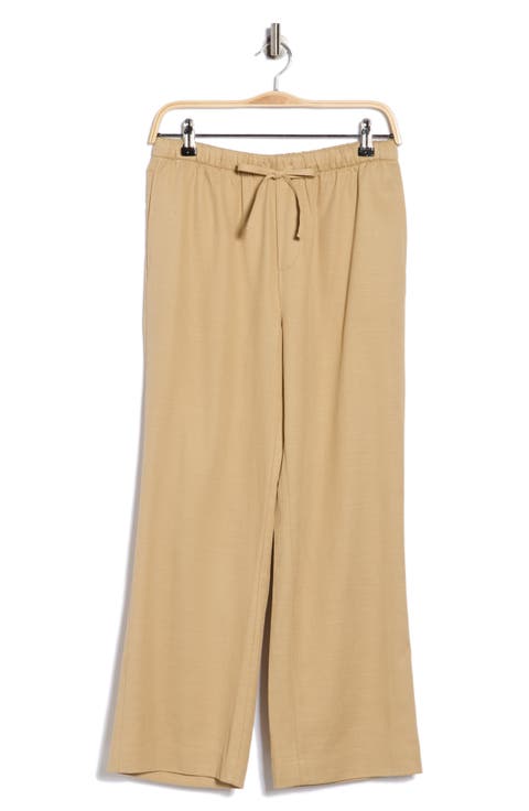 Crop Wide Leg Cotton Blend Pull-On Pants