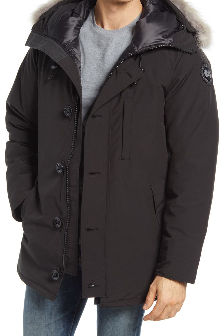 Chateau 625-Fill-Power Down Parka with Genuine Coyote Fur Trim, Main, color, BLACK - NOIR
