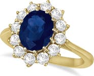 ALLUREZ Oval Blue Sapphire & Diamond Accented Ring 14k