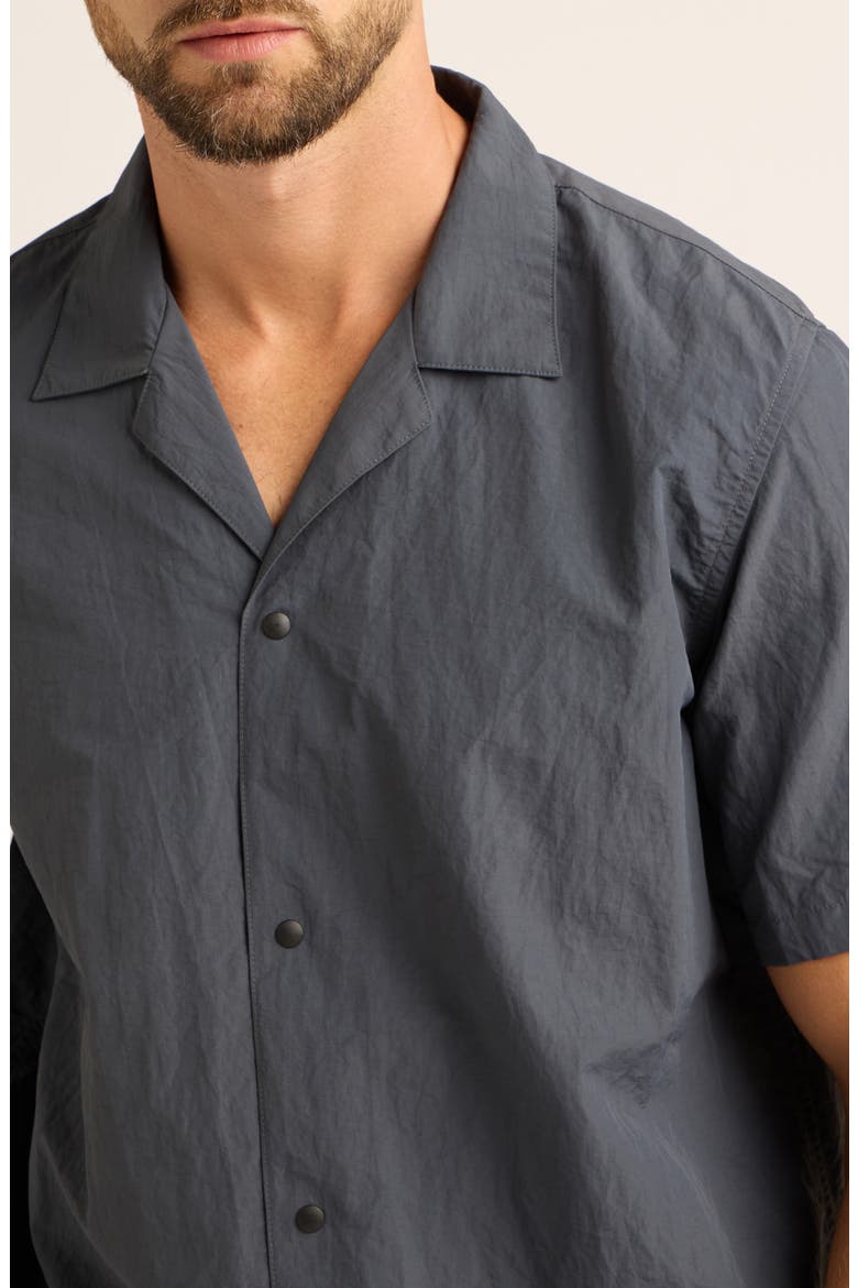 Alex Nylon Camp Shirt, Alternate, color, GRANITE
