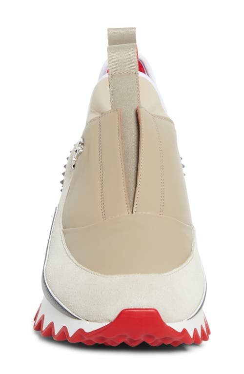 Christian Louboutin Sharkyloub Spikes Slip-on Sneaker In Goose/smoke Grey