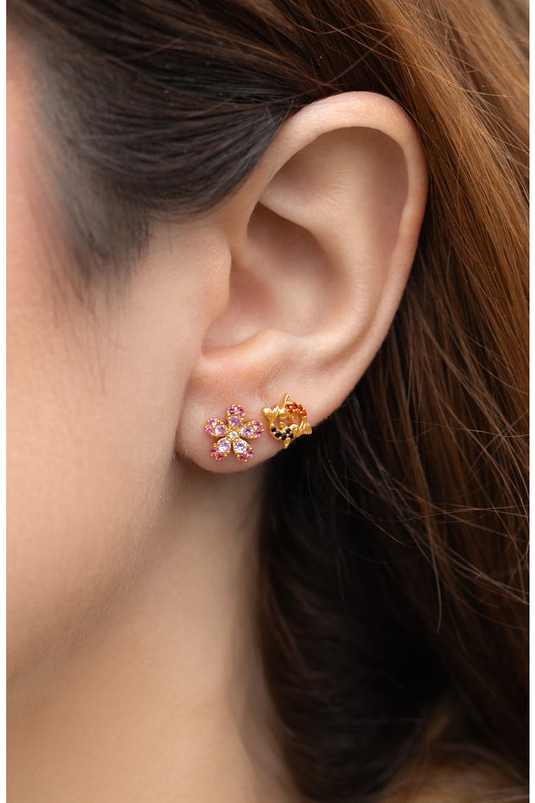 Tokyo Set of 4 Assorted Single Stud Earrings, Alternate, color, GOLD