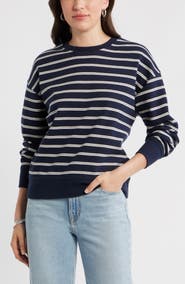 Caslon® Stripe Pullover Sweatshirt