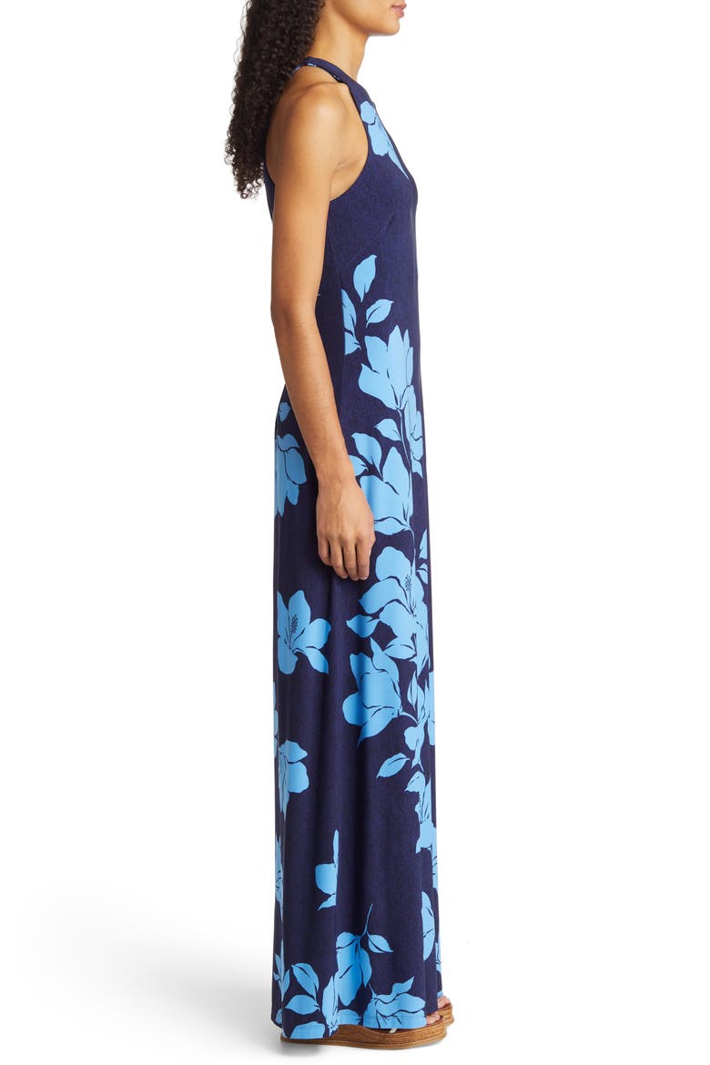 Jasmina Pacific Petals Floral Maxi Dress, Alternate, color, ISLAND NAVY