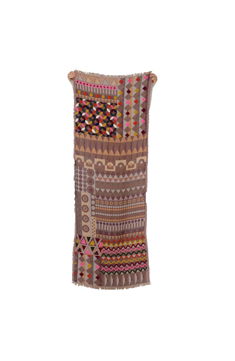 Vismaya Colorfield Woven Scarf, Main, color, Caramel Brown