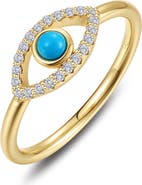 Lafonn Evil Eye Reconstituted Turquoise & Simulated Diamond Ring