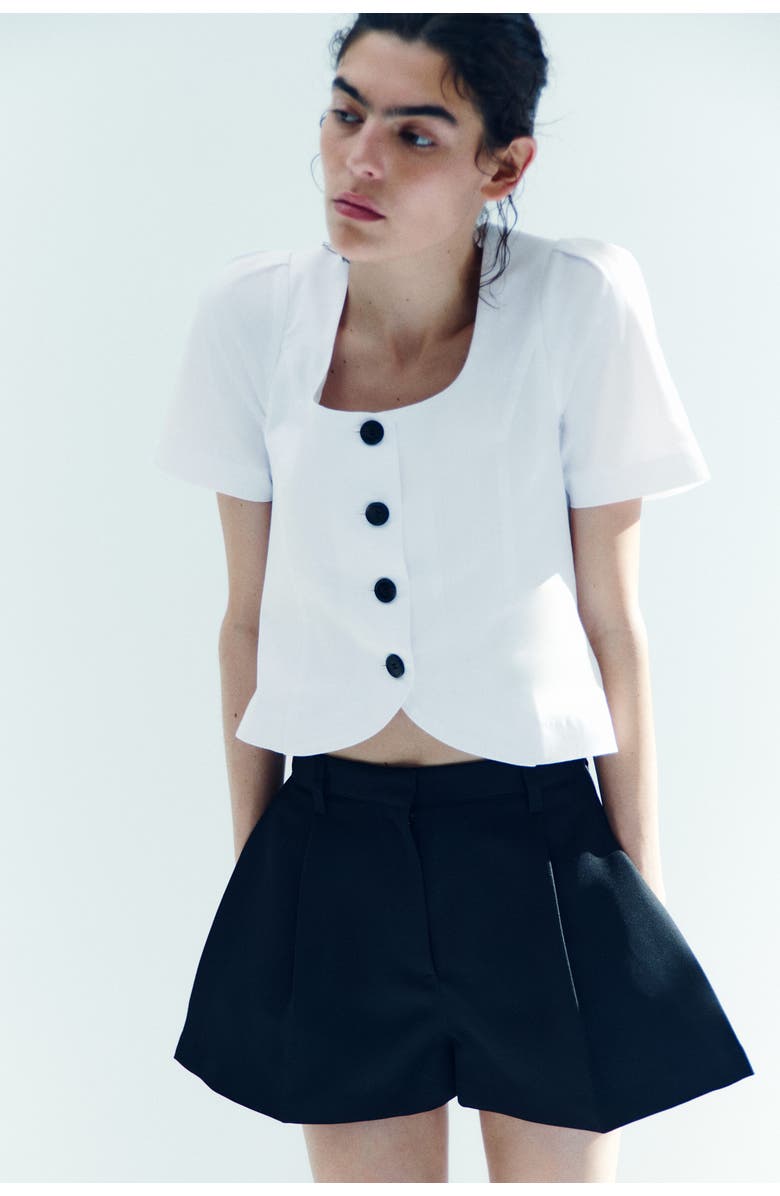 H&M Scoop-neck Blouse, Alternate, color, White