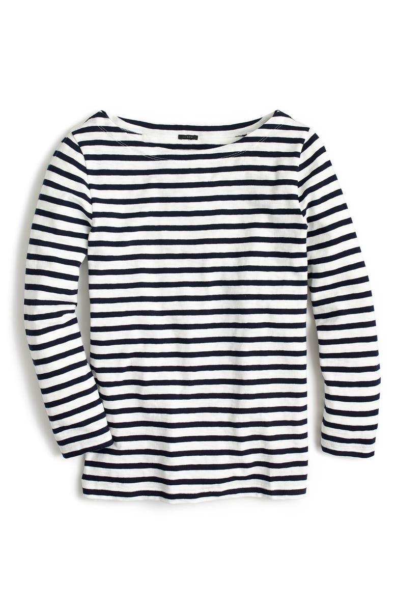 J.Crew Stripe Boat Neck Tee, Alternate, color, 