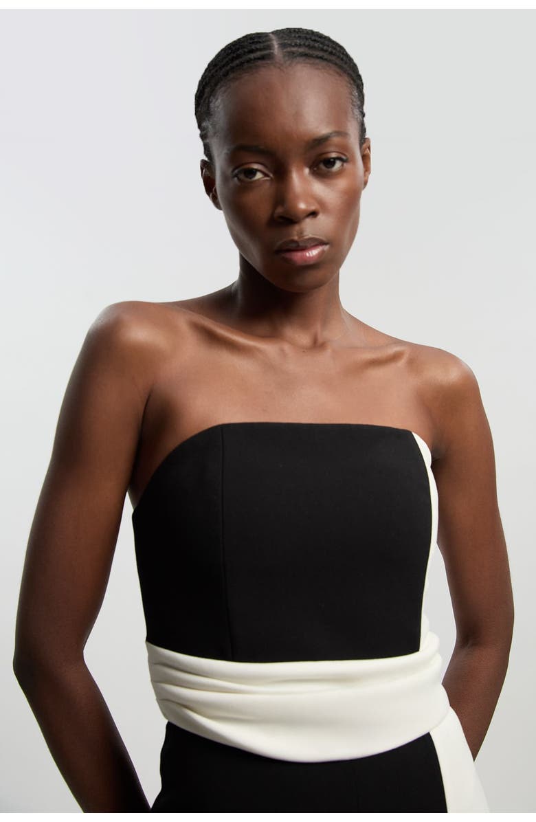 Karen Millen Soft Tailored Bandeau Jumpsuit, Alternate, color, Mono