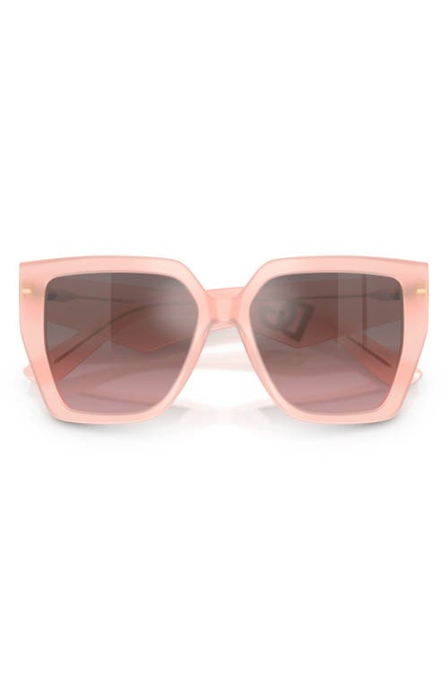 Dolce & Gabbana Dolce&gabbana 55mm Square Sunglasses In Opal Pink Mirror Silver