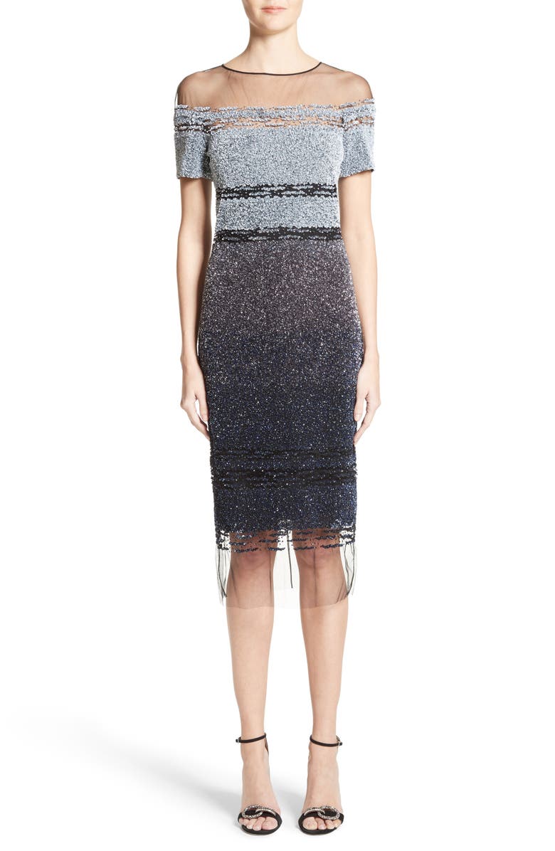 Pamella Roland Signature Sequin Cocktail Dress, Main, color, 