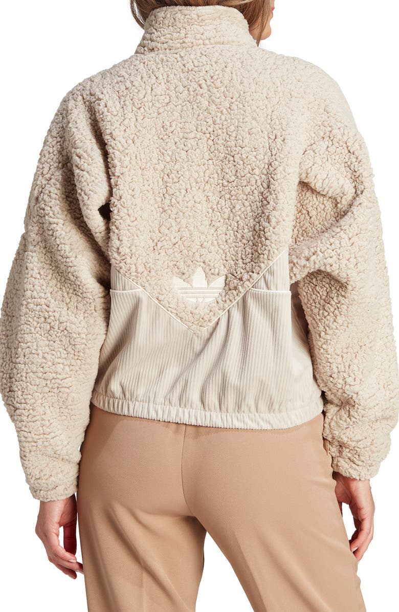 adidas Fleece & Corduroy Zip Jacket, Alternate, color, 
