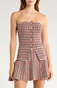 Love By Design Hannah Strapless Houndstooth Top