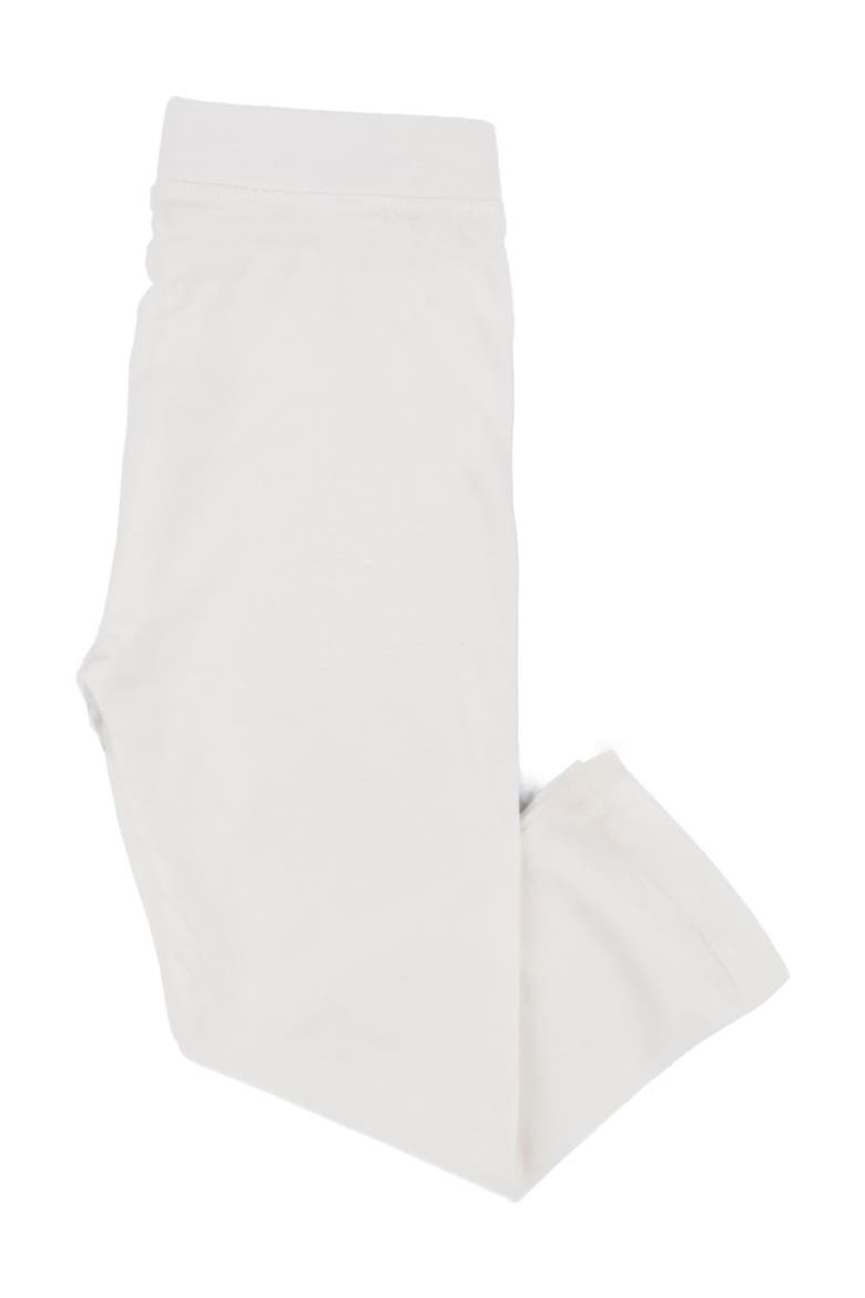 Girls Cotton Leggings, Solid Colors, Alternate, color, OFF WHITE