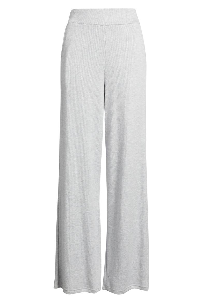 Ellery Rib Wide Leg Pants, Alternate, color, HEATHER GREY BRUSHED