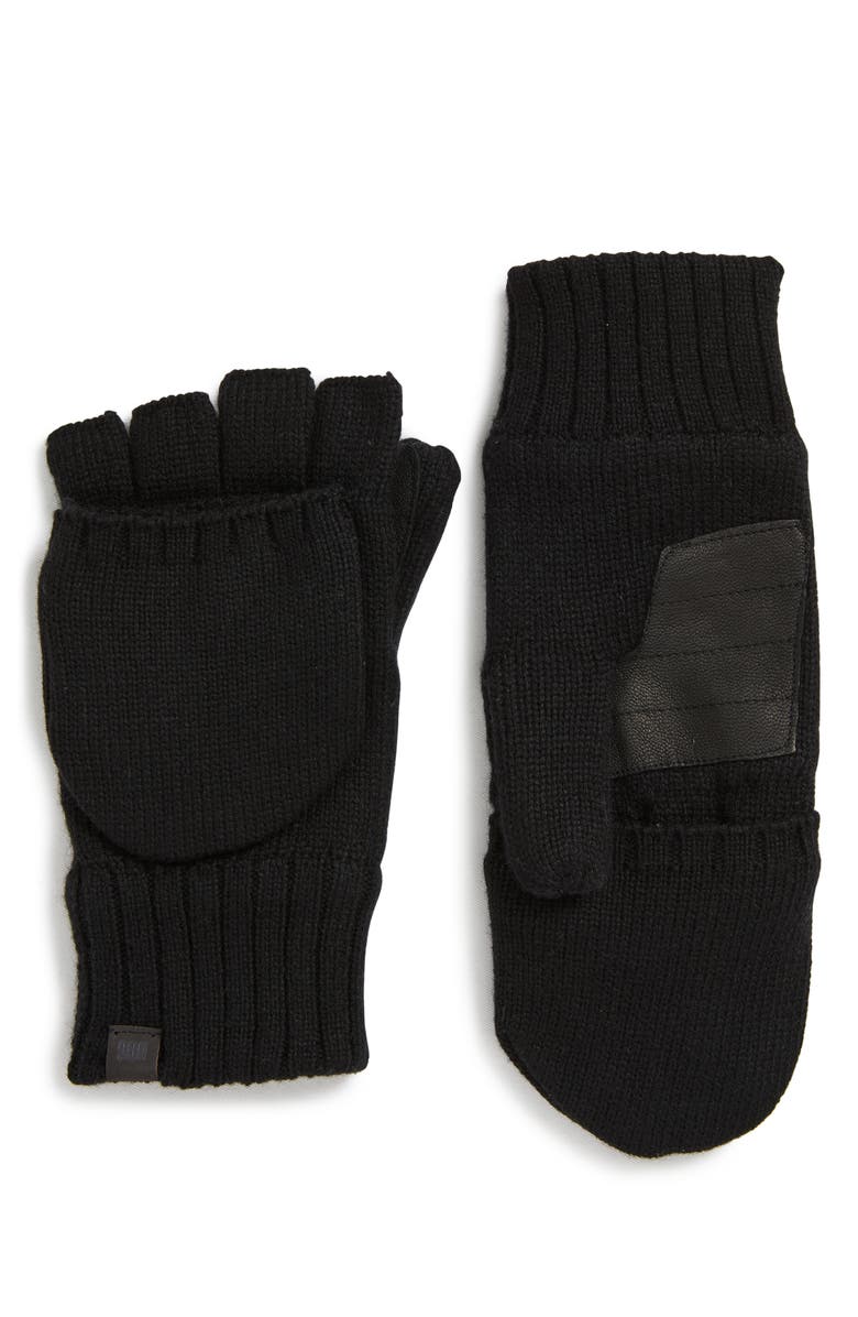 UGG<sup>®</sup> Knit Flip Faux Fur Lined Mittens, Main, color, 