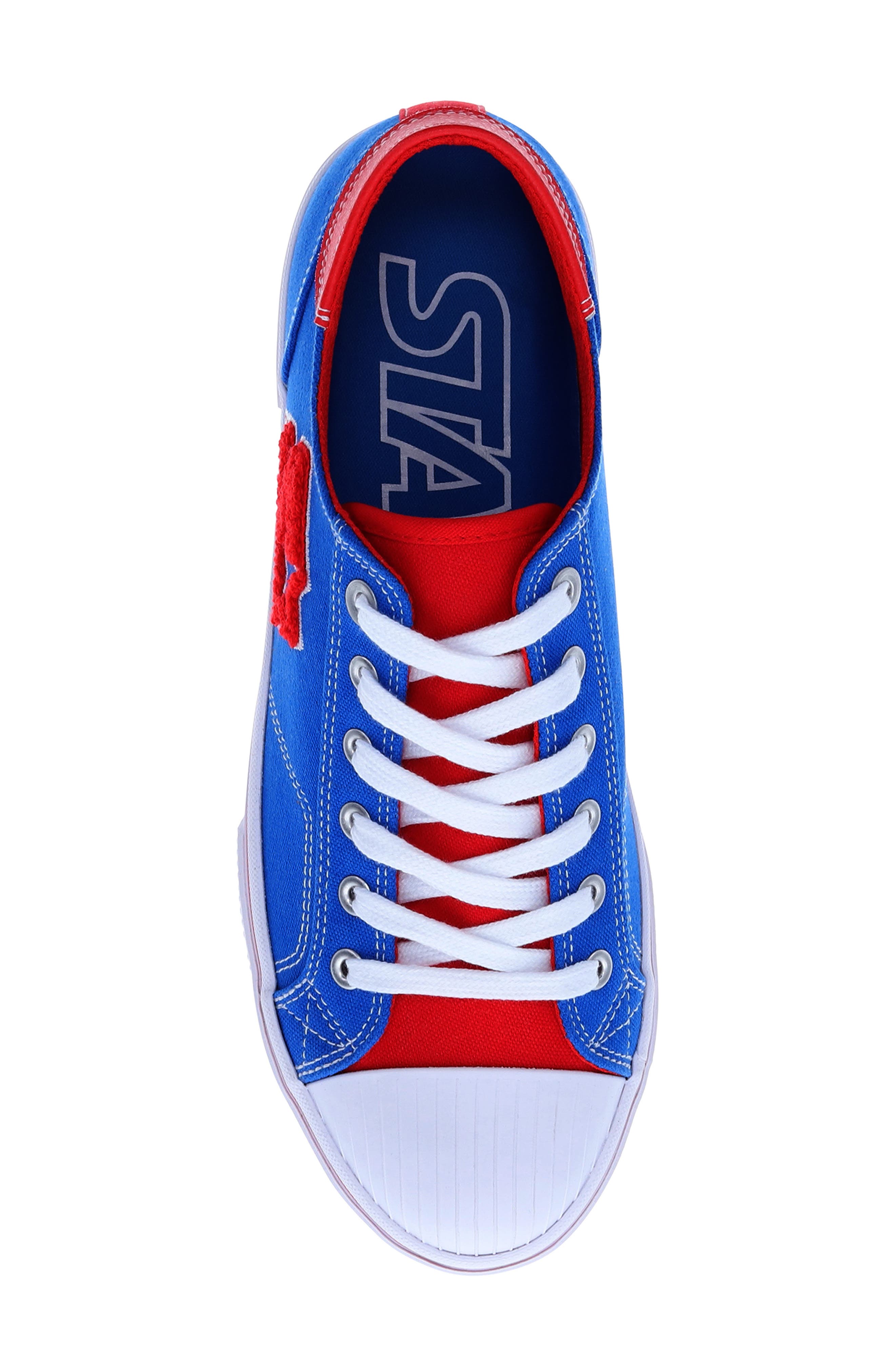 Tradition 71 Low Sneaker, Alternate, color, BLUE/ RED