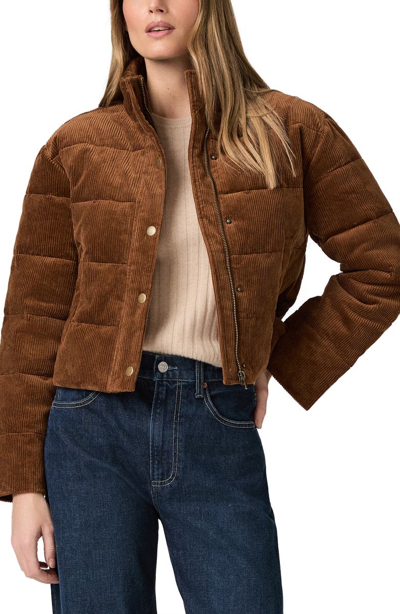 PAIGE Astor Stretch Cotton Corduroy Puffer Jacket, Main, color,