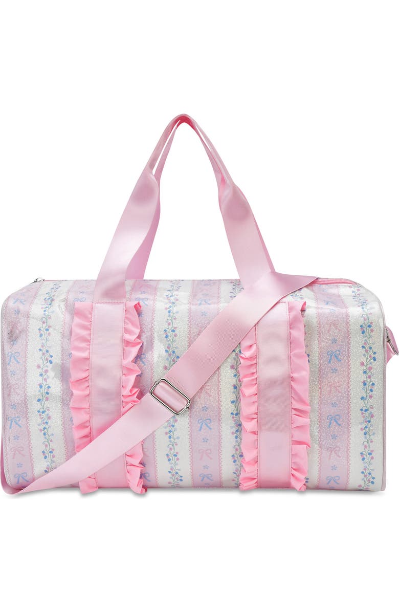 Iscream Kids' Floral Stripes Duffle Bag, Main, color, Pink Multi