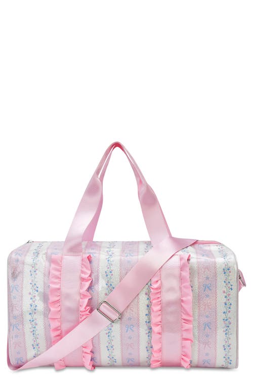 Iscream Kids' Floral Stripes Duffle Bag in Pink Multi at Nordstrom