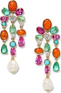 Nadri Frieda Cubic Zirconia & Freshwater Pearl Chandelier Earrings