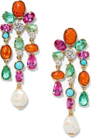 Nadri Frieda Cubic Zirconia & Freshwater Pearl Chandelier Earrings