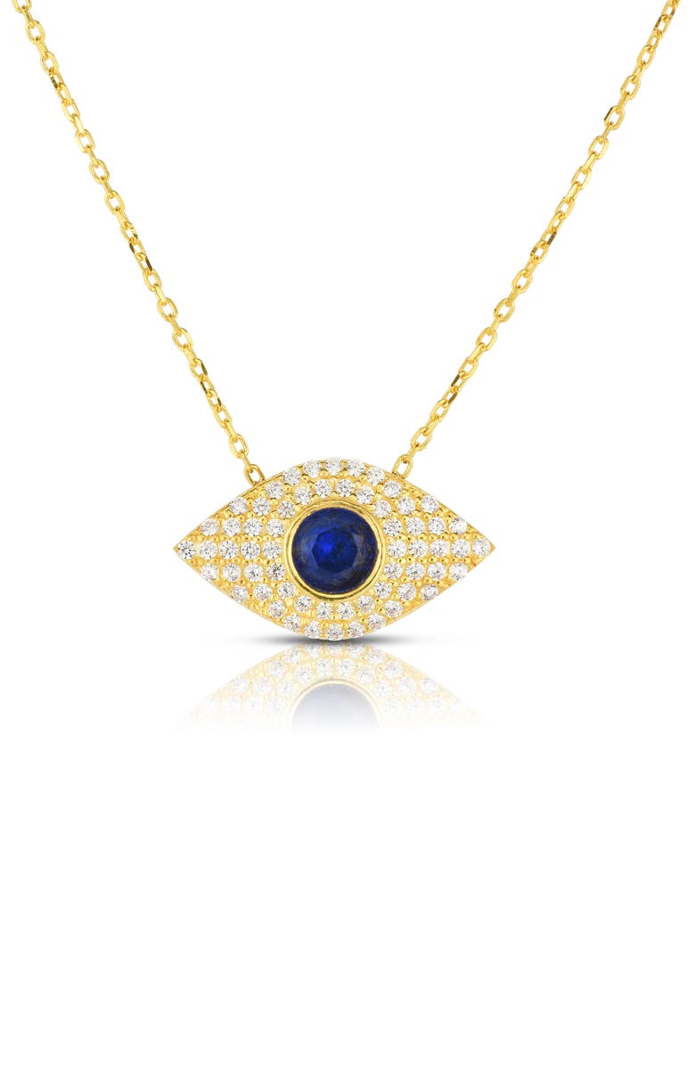 SPHERA MILANO Evil Eye Pendant Necklace, Main, color, Gold