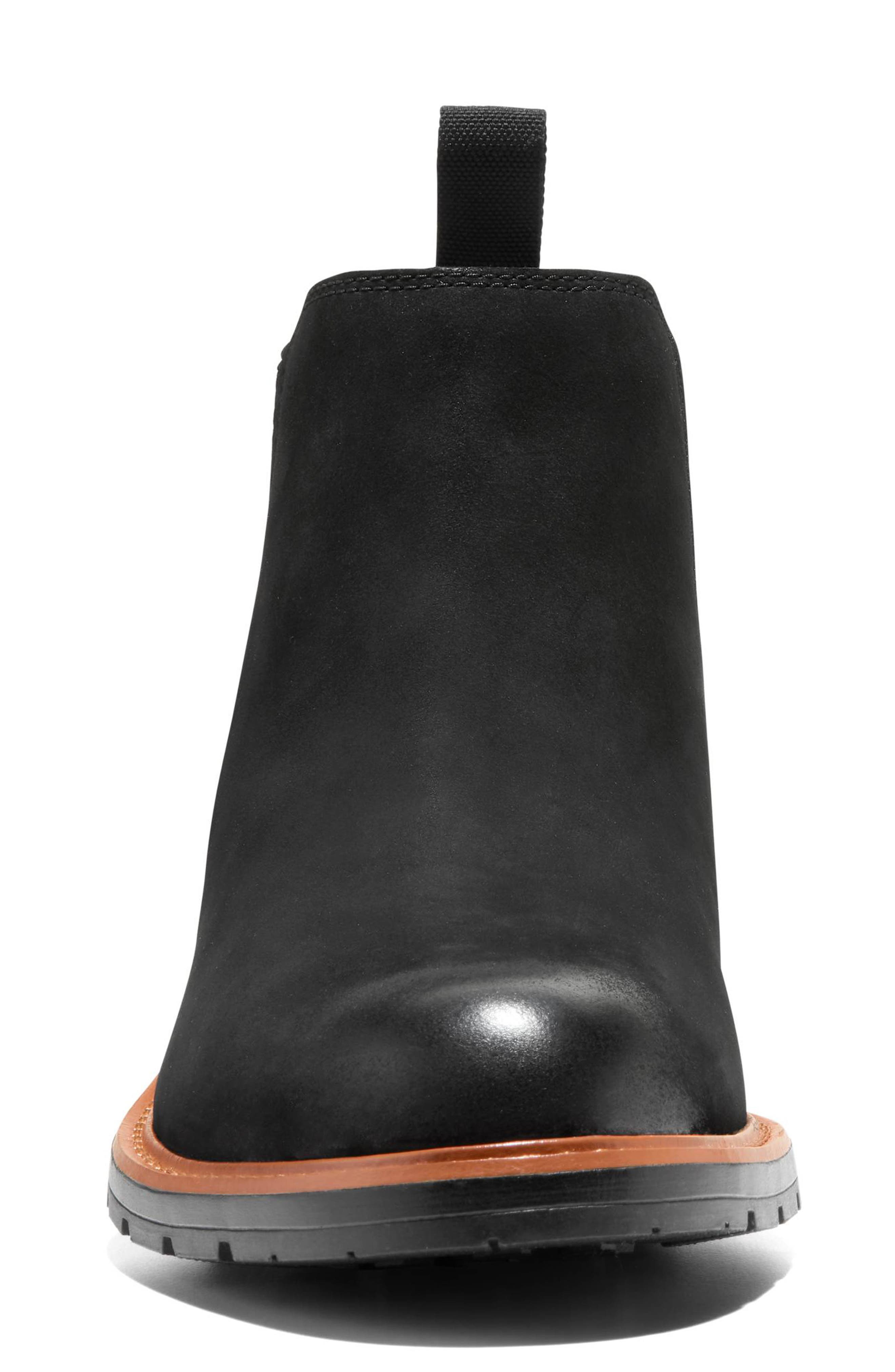 Cole Haan Chamberlin Grand Water Resistant Chelsea Boot, Alternate, color, Black Nubuck / Black