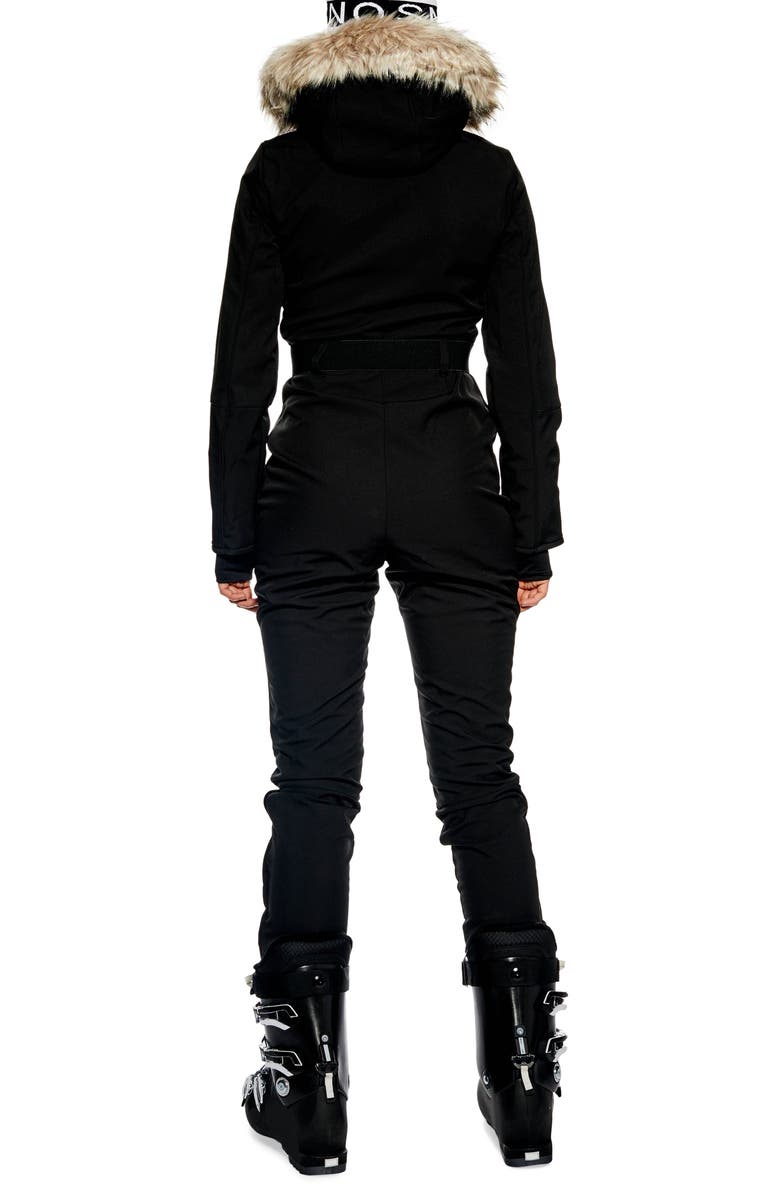 Topshop Faux Fur Trim Snowsuit, Alternate, color, 