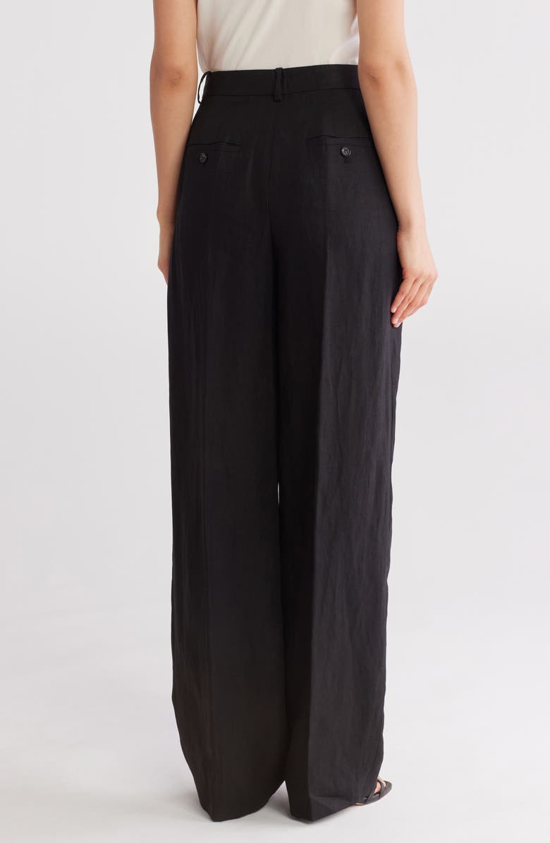 Theory Double Pleat Linen Pants, Alternate, color, 
