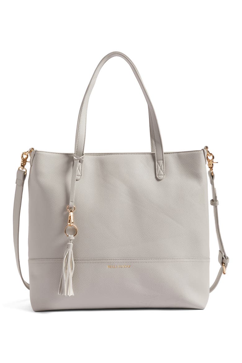 Boss Faux Leather Diaper Bag & Clutch, Main, color, GRAY