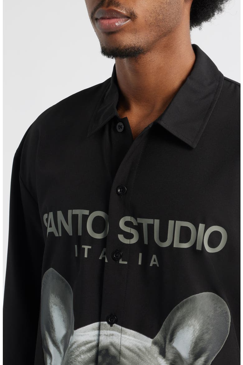My Dawg Button-Up Long Sleeve Shirt, Alternate, color, BLACK