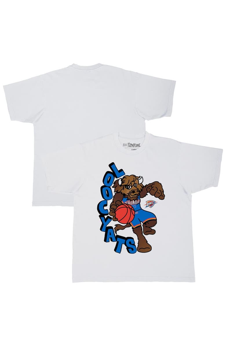 Stadium Essentials Men's Stadium Essentials White Oklahoma City Thunder NBA x Staycool Mascot Oversized T-Shirt, Alternate, color, White