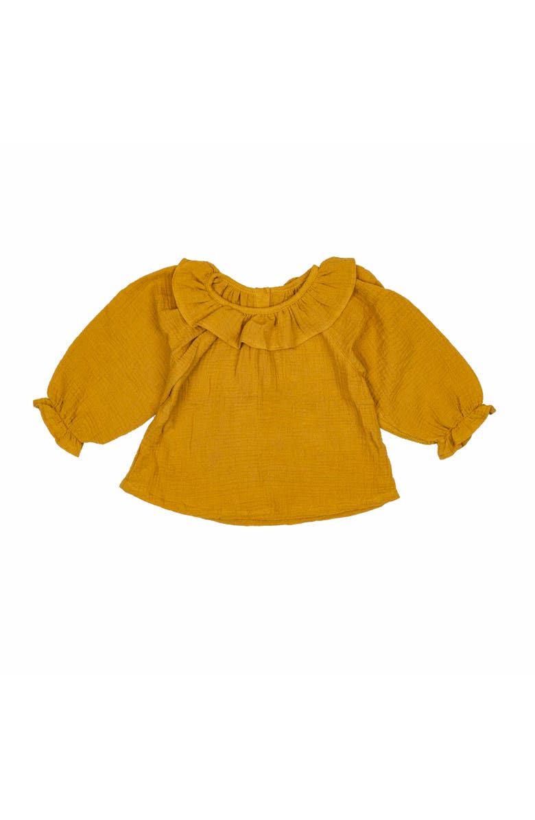 Wild Wawa Ruffle Blouse, Main, color, Sunflower