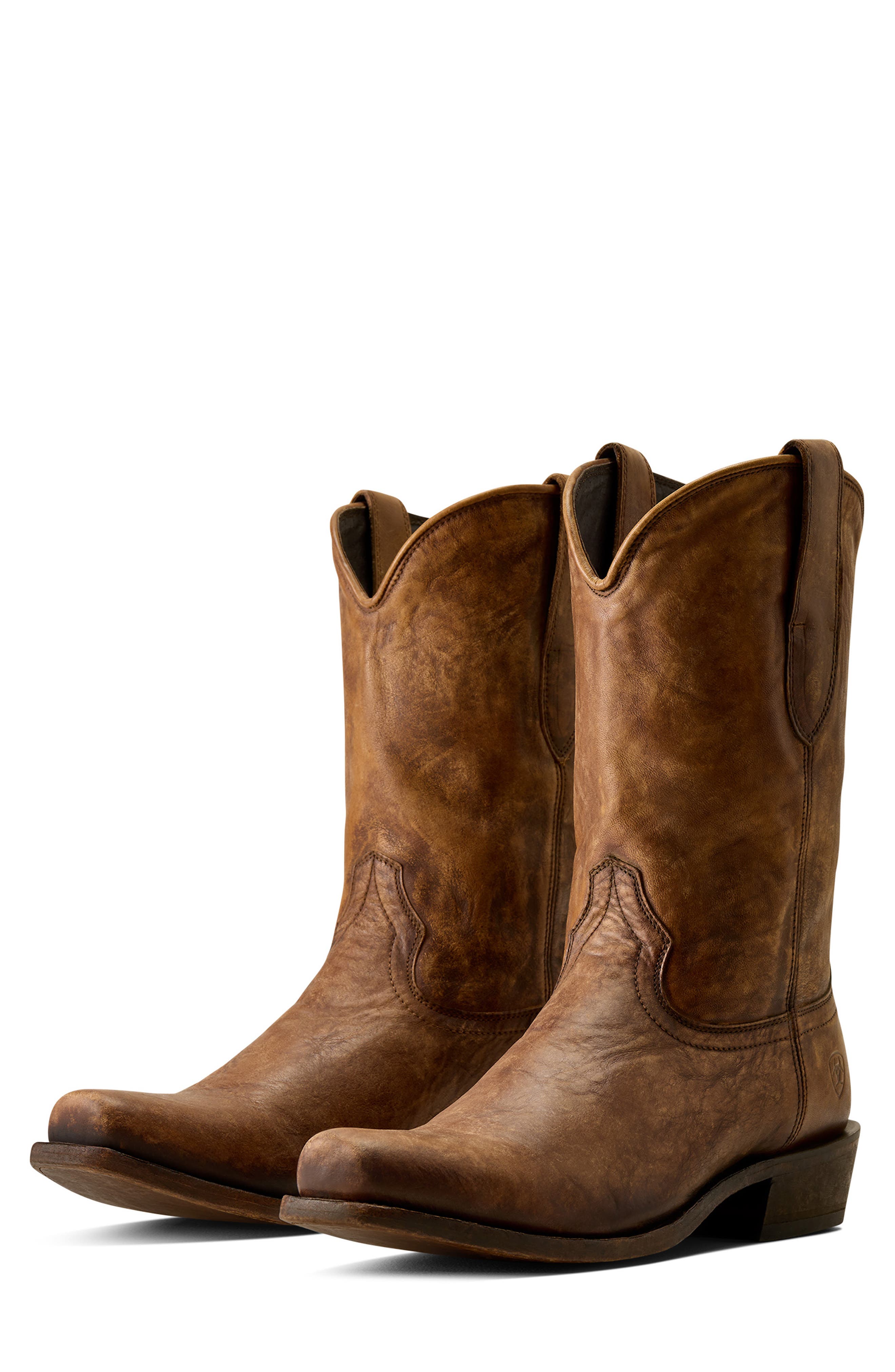 Knoxville Square Toe Western Boot, Alternate, color, GRAVEL BROWN