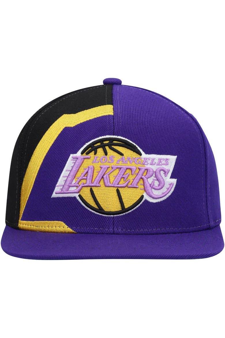 Men's Mitchell & Ness Purple Los Angeles Lakers Hardwood Classics Retroline Snapback Hat, Alternate, color, Purple