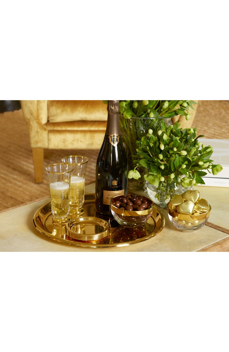 Aerin Marzia Set of 4 Coasters, Alternate, color, Gold