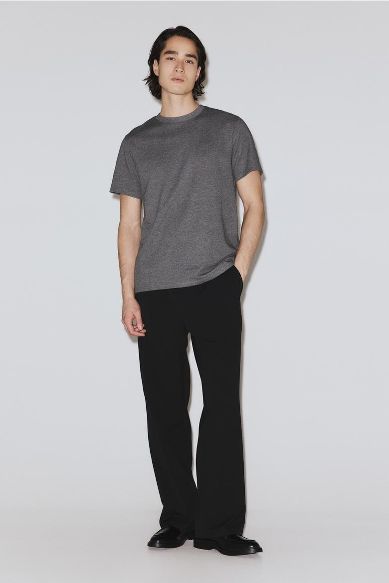 Four-way Stretch Wide Pull-on Trousers, Main, color, Black