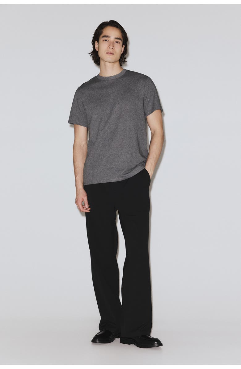 H&M Four-way Stretch Wide Pull-on Trousers, Alternate, color, Black