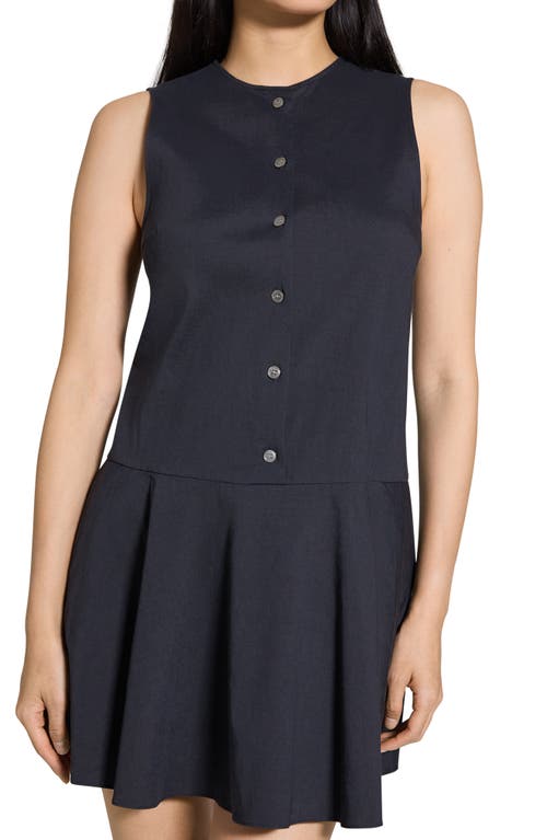 Theory Blue Sleeveless Mini Dress In Concord