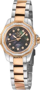 GV2 Cortina Mother-of-Pearl Diamond Two-Tone Bracelet Watch, 30mm - 0.144ct.